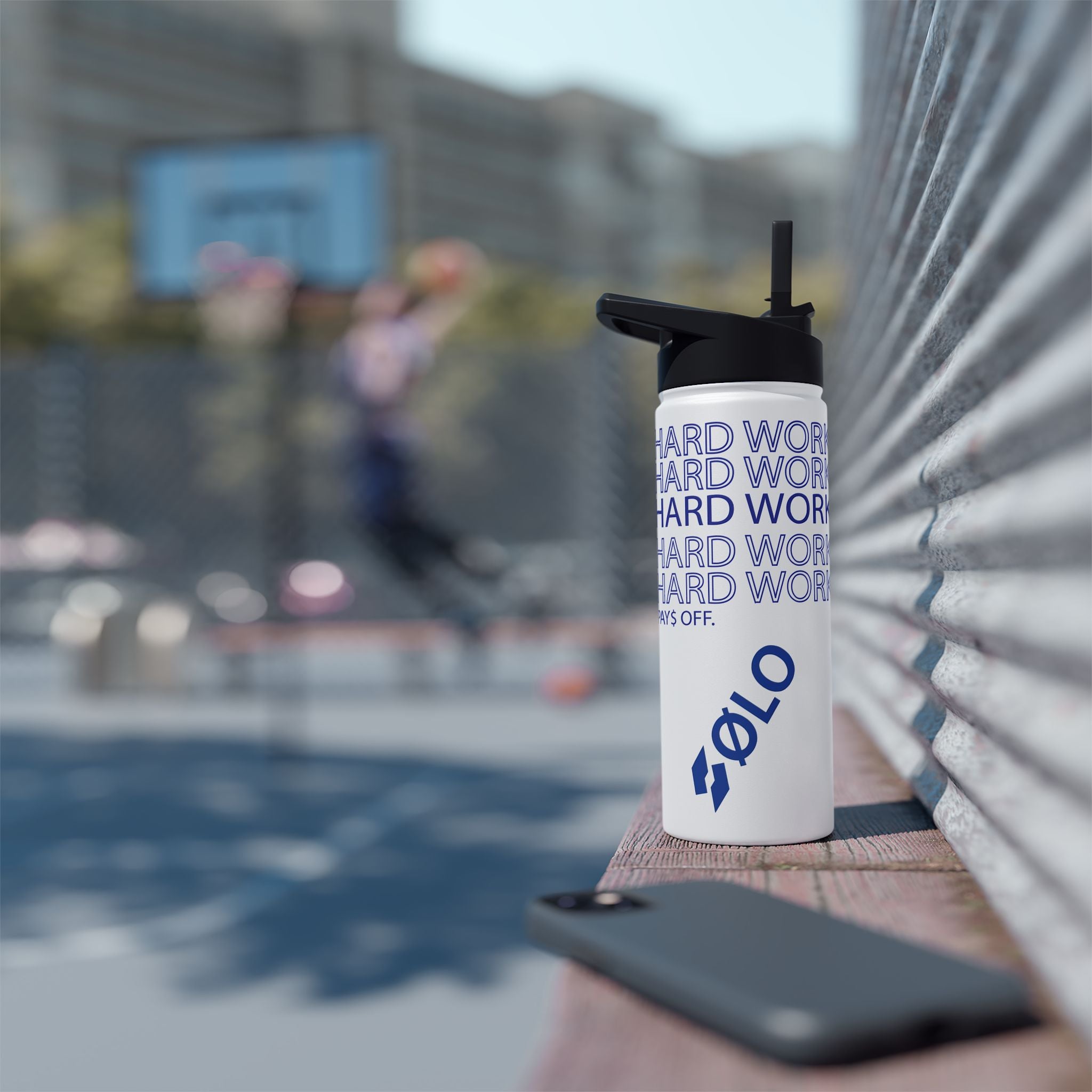 Stainless Steel Water Bottle — "Work Hard Pays Off"